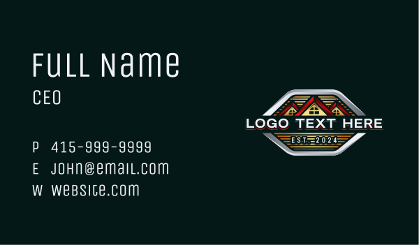 Home Roof Contractor Business Card Design Image Preview