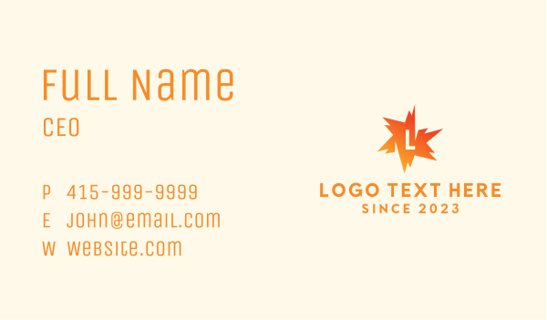 Orange Spark Lettermark Business Card Design Image Preview