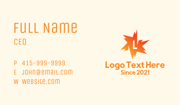Orange Spark Lettermark Business Card Design