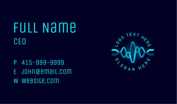 Tech Wave Frequency Business Card Design Image Preview
