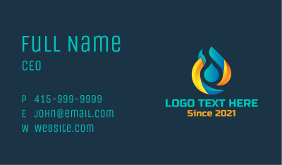 Flame Droplet Element Business Card Image Preview