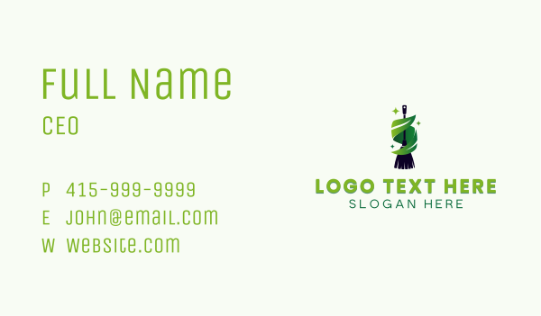 Eco Broom Cleaning Business Card Design Image Preview