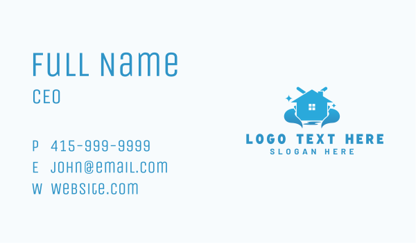 Mop House Cleaning Business Card Design