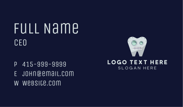 Tooth Robot Mascot Business Card Design Image Preview