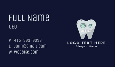Tooth Robot Mascot Business Card