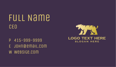 Gold Tiger Animal Business Card Image Preview