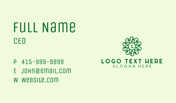 Natural Leaf Lettermark  Business Card Design Image Preview