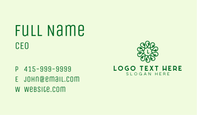 Natural Leaf Lettermark  Business Card Image Preview