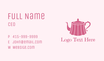 Pink Cake Tea Pot Business Card