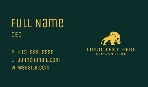 Gold Lion Mane  Business Card Design Image Preview
