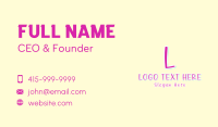 Kinder Handwriting Letter Business Card Preview