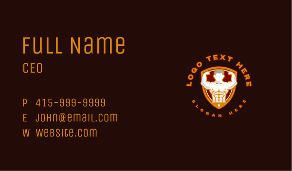 Bodybuilder Gym Man Business Card Design Image Preview