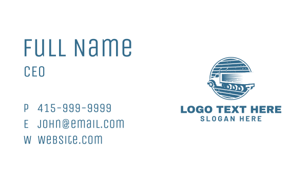 Shipping Truck Emblem Business Card Design Image Preview