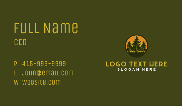 Pine Tree Eco Forest Business Card Design Image Preview