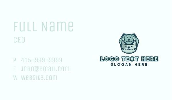 Cat & Dog Grooming Business Card Design Image Preview
