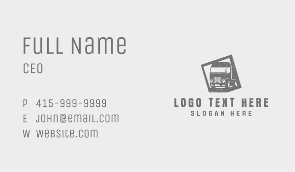 Freight Truck Delivery Business Card Design Image Preview