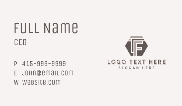 Hexagonal Company Letter F Business Card Design Image Preview
