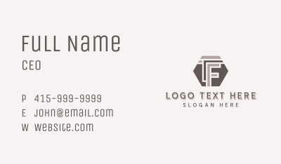 Hexagonal Company Letter F Business Card Image Preview