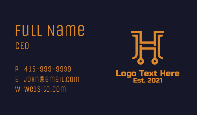 Bronze Corporate Letter H Business Card Image Preview