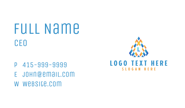 Geometric Abstract Triangle Letter Business Card Design Image Preview