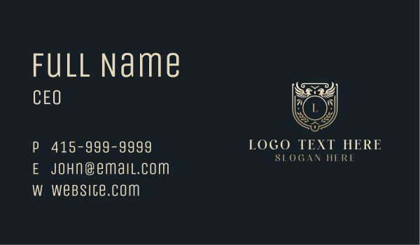 Elegant Eagle Crest Business Card Design Image Preview