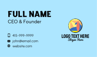 Retro Surfing Surfboard Business Card Image Preview