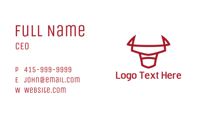Abstract Bull Outline Business Card Image Preview