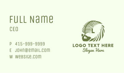 Tropical Leaf Hand Business Card Image Preview