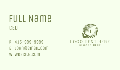 Tropical Leaf Hand Business Card Image Preview