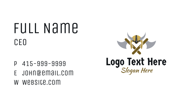 Golden Viking Armor Museum Business Card Design Image Preview