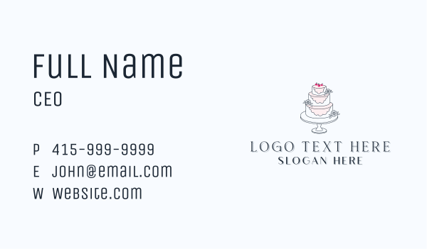 Wedding Cherry Cake Business Card Design Image Preview
