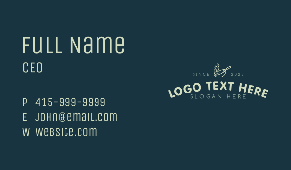 Frying Pan Wordmark Business Card Design Image Preview