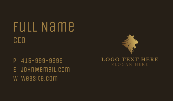 Premium Lion Crown Roar Business Card Design Image Preview