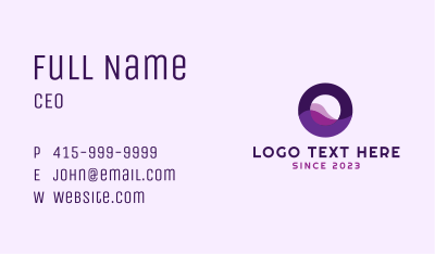 Digital Wave Letter O Business Card Image Preview
