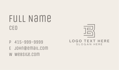 Architect Construction Letter B Business Card Image Preview