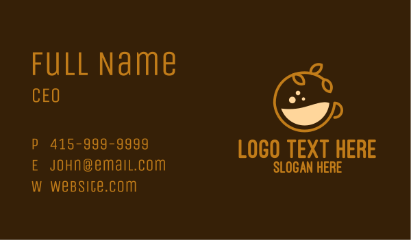 Organic Coffee Cup Business Card Design Image Preview