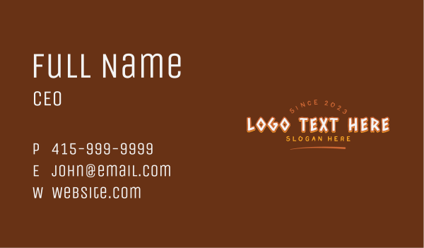 Rustic Festival Wordmark Business Card Design Image Preview