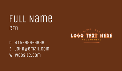 Rustic Festival Wordmark Business Card Image Preview