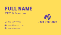 3D Purple Graffiti Letter M  Business Card Image Preview