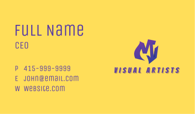 3D Purple Graffiti Letter M  Business Card Image Preview