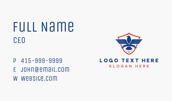 Eagle Patriotic Bird Business Card Design Image Preview