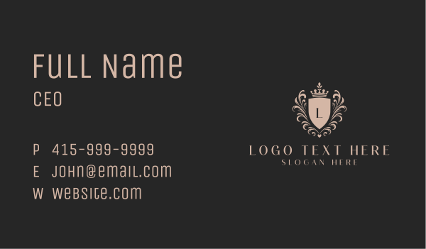 Crown Shield Royalty Business Card Design Image Preview