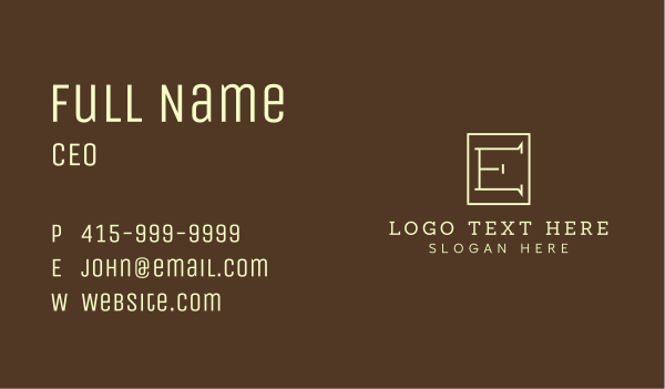 Retro Letter E Business Card Design Image Preview