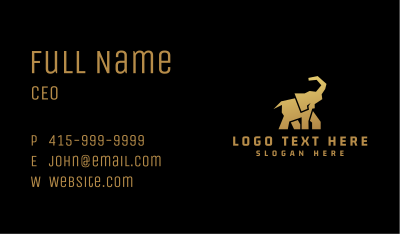 Gold Wild Elephant Business Card Image Preview