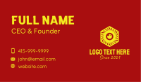 Yellow Hexagon Camera Business Card Image Preview