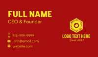 Yellow Hexagon Camera Business Card Design