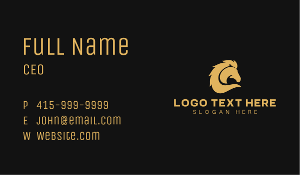 Equestrian Stable Horse Business Card Design Image Preview