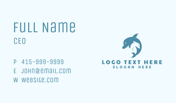 Aquatic Dolphin Animal Business Card Design Image Preview