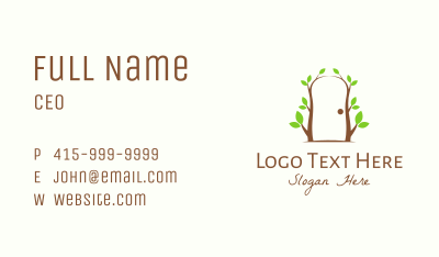 Botanical Tree Door  Business Card Image Preview