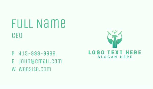 Cleaning Sanitation Spray Bottle  Business Card Design Image Preview